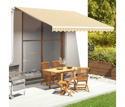 Nojumes Maiņas Jumts, Dzeltens Ar Baltu, 4X3,5 M Vidaxl