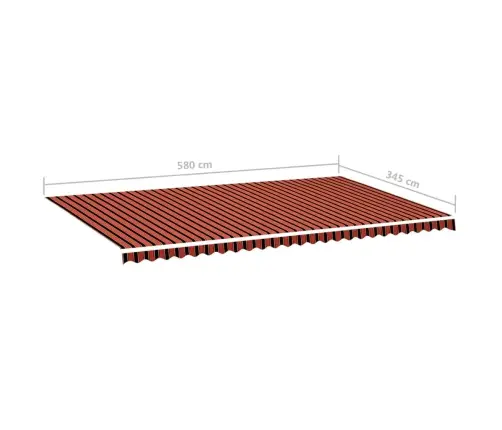Nojumes Maiņas Jumts, Oranžs Ar Brūnu, 6X3,5 M Vidaxl