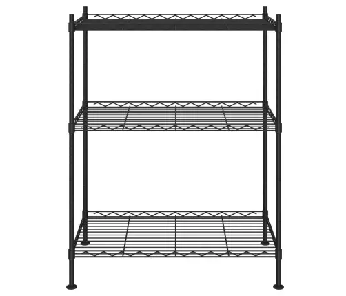 Lentyna Daiktams, 3 Aukštų, Juodos Spalvos, 60X35X76cm 150Kg