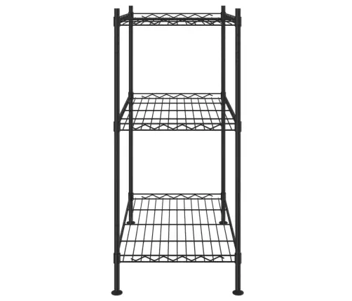 Lentyna Daiktams, 3 Aukštų, Juodos Spalvos, 60X35X76cm 150Kg
