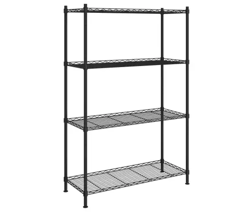 4 Līmeņu Glabāšanas Plaukts, 90X35X137 Cm, Melns, 200 Kg Vidaxl