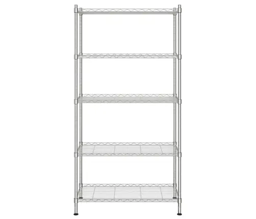 5 Līmeņu Plaukts, 90X35X180 Cm, Hromēts, 250 Kg Vidaxl