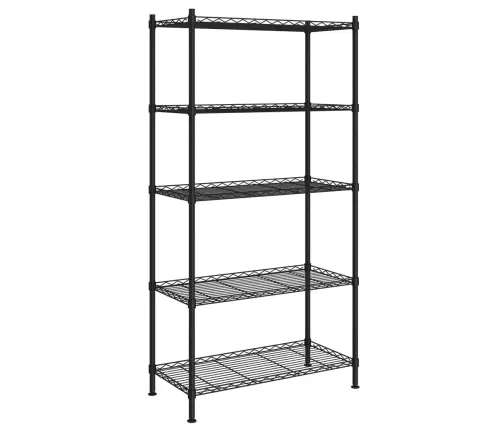 5 Līmeņu Plaukts, 90X35X180 Cm, Melns, 250 Kg Vidaxl