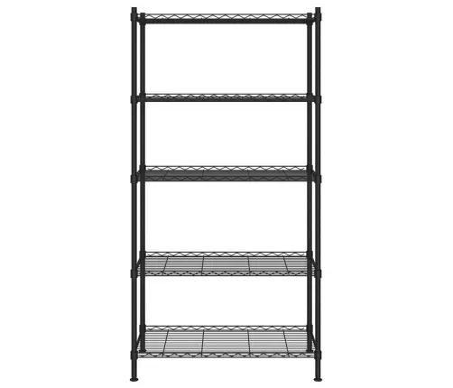 5 Līmeņu Plaukts, 90X35X180 Cm, Melns, 250 Kg Vidaxl