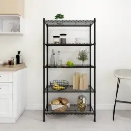 5 Līmeņu Plaukts, 90X35X180 Cm, Melns, 250 Kg Vidaxl