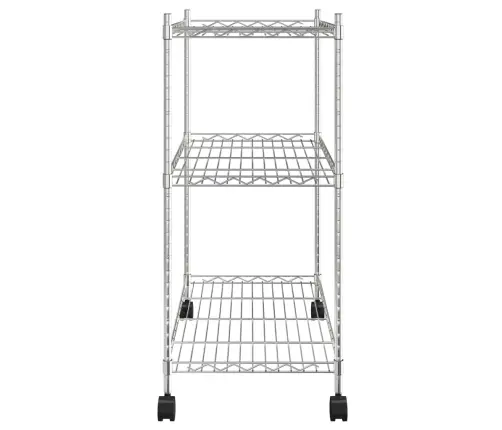 3-Korruseline Hoiuriiul Ratastega 60X35X81 Cm Männipuit 150 Kg