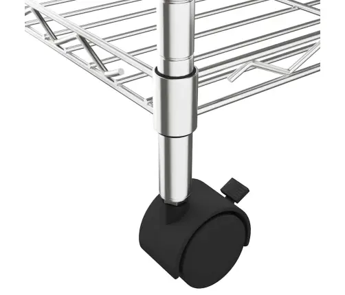 3-Korruseline Hoiuriiul Ratastega 60X35X81 Cm Männipuit 150 Kg