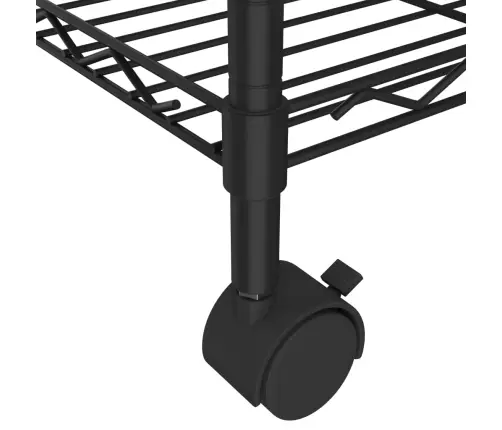Lentyna Daiktams Su Ratukais, 3 Aukštų, Juoda, 60X35X81Cm