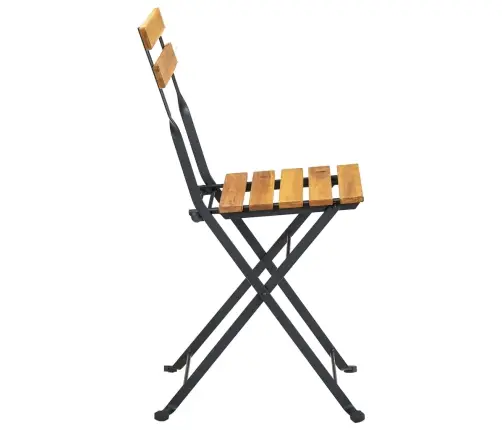 Saliekami Dārza Krēsli, 2 Gab., Tērauds Un Akācijas Masīvkoks Vidaxl