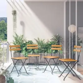 Saliekami Bistro Krēsli, 4 Gab., Akācijas Masīvkoks Vidaxl