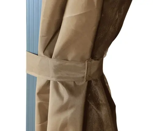 Dārza Nojume Ar Aizkariem, Pelēkbrūna, 300X300 Cm, Alumīnijs Vidaxl