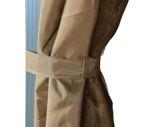 Dārza Nojume Ar Aizkariem, Pelēkbrūna, 400X300 Cm, Alumīnijs Vidaxl