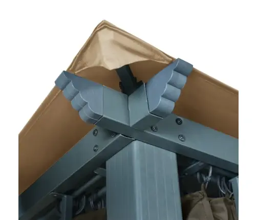 Dārza Nojume Ar Aizkariem, Pelēkbrūna, 400X300 Cm, Alumīnijs Vidaxl