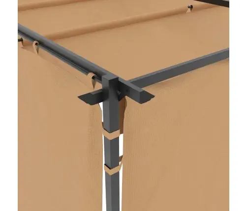 Pavėsinė Su Užuolaidomis, Taupe Spalvos, 3X3M, Plienas