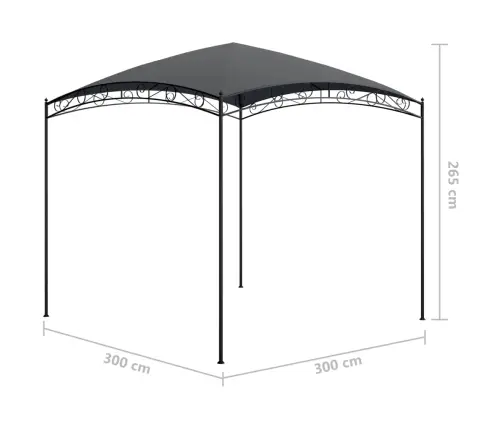 Dārza Nojume, 3X3X2,65 M, Antracītpelēka, 180 G/M² Vidaxl
