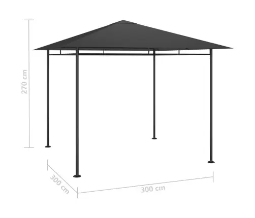 Dārza Nojume, 3X3X2,7 M, Antracītpelēka, 180 G/M² Vidaxl