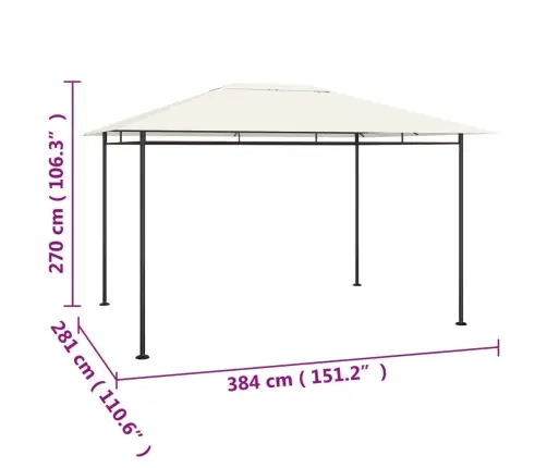Lehtla 384X281X270 cm Kreemjas, 180 G/M²