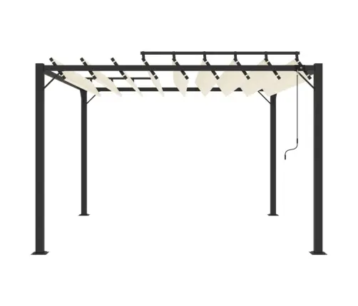 Nojume Ar Žalūziju Jumtu, 3X3 M, Krēmkrāsas Audums, Alumīnijs Vidaxl