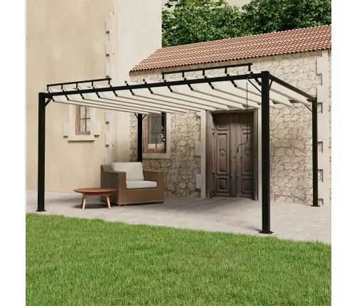 Varjualune, 3X4 M, Kreemjas, Kangas Ja Alumiinium