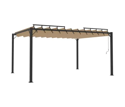 Pavėsinė Su Žaliuzių Stogu, Taupe, 3X4M, Audinys/Aliuminis