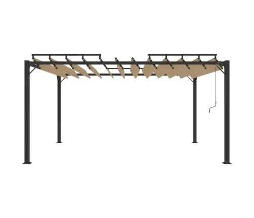 Pavėsinė Su Žaliuzių Stogu, Taupe, 3X4M, Audinys/Aliuminis