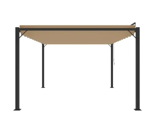 Pavėsinė Su Žaliuzių Stogu, Taupe, 3X4M, Audinys/Aliuminis