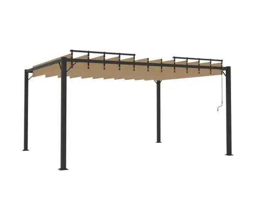 Pavėsinė Su Žaliuzių Stogu, Taupe, 3X4M, Audinys/Aliuminis