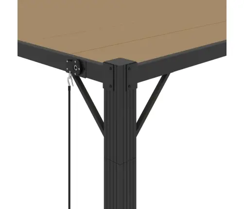 Pavėsinė Su Žaliuzių Stogu, Taupe, 3X4M, Audinys/Aliuminis