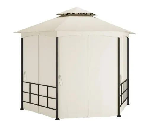 Išskleidžiama Pavėsinė Su Šoninėmis Sienomis, Kreminė Spalva, 3,1X2,7M