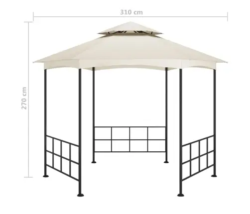 Išskleidžiama Pavėsinė Su Šoninėmis Sienomis, Kreminė Spalva, 3,1X2,7M