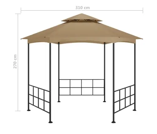 Varikatus Külgseintega, 3,1X2,7 M, Pruunikashall