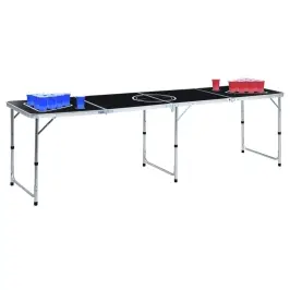 Beer Pong Spēles Galds Ar Glāzēm Un Bumbiņām, Saliekams, 240 Cm Vidaxl