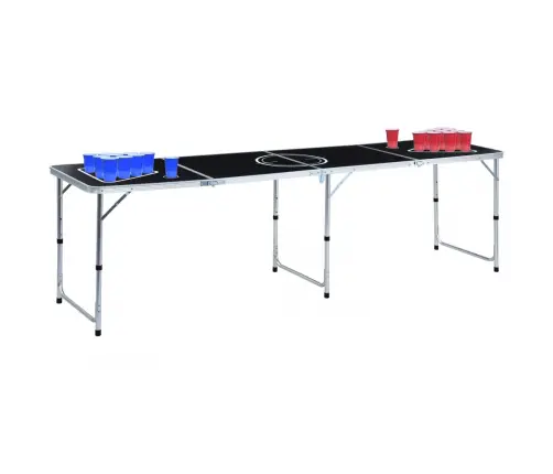Beer Pong Spēles Galds Ar Glāzēm Un Bumbiņām, Saliekams, 240 Cm Vidaxl
