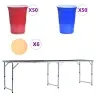 Beer Pong Spēles Galds Ar Glāzēm Un Bumbiņām, Saliekams, 240 Cm Vidaxl