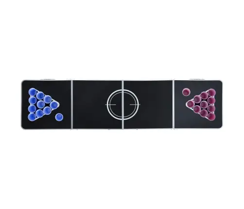 Beer Pong Spēles Galds Ar Glāzēm Un Bumbiņām, Saliekams, 240 Cm Vidaxl