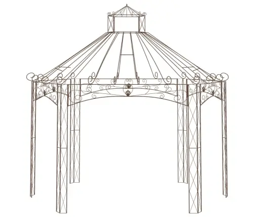 Dārza Paviljons, 400X258X378 Cm, Antīki Brūna Dzelzs Vidaxl