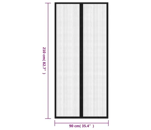 Durvju Moskītu Tīkli, 2 Gab., Ar Magnētiem, 210X90 Cm, Melni Vidaxl