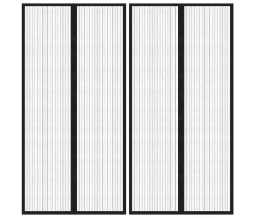 Durvju Moskītu Tīkli, 2 Gab., Ar Magnētiem, 220X100 Cm, Melni Vidaxl