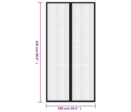 Durvju Moskītu Tīkli, 2 Gab., Ar Magnētiem, 220X100 Cm, Melni Vidaxl