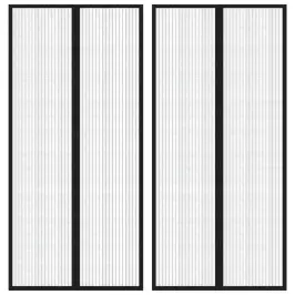 Durvju Moskītu Tīkli, 2 Gab., Ar Magnētiem, 220X110 Cm, Melni Vidaxl