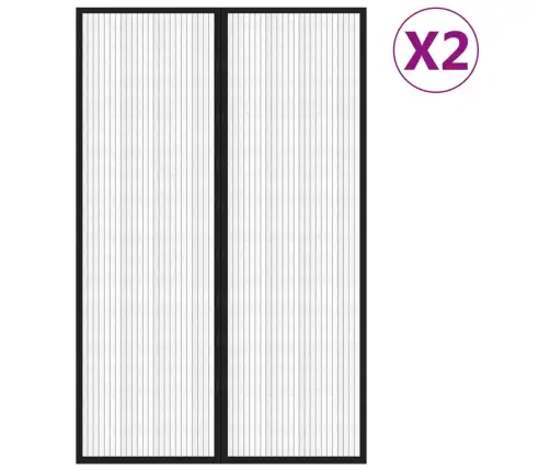 Putukakaitse Uksekardinad 2 Tk, Magnetplokid, Must 220X130 Cm