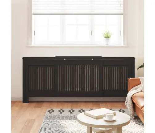Radiatora Pārsegs, Melns Mdf, 205 Cm Vidaxl