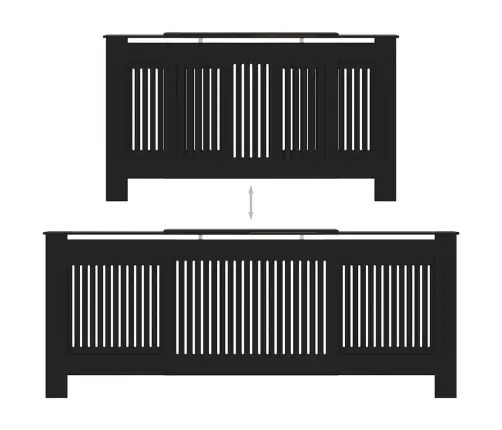 Radiatora Pārsegs, Melns Mdf, 205 Cm Vidaxl