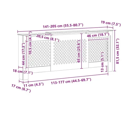 Radiatoriaus Uždangalas, Baltos Spalvos, 205cm Mdf