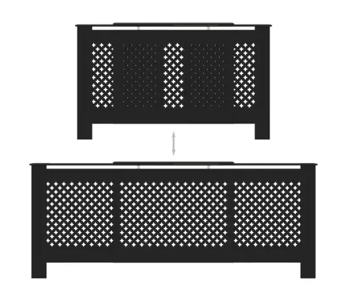 Radiatora Pārsegs, Melns Mdf, 205 Cm Vidaxl