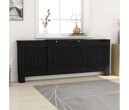 Radiatora Pārsegs, Melns Mdf, 205 Cm Vidaxl