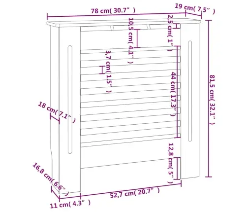 Radiatoriaus Uždangalas, Baltos Spalvos, 78cm Mdf