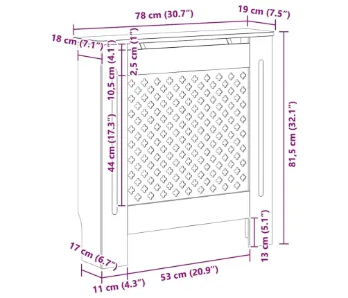 Radiatoriaus Uždangalas, Baltos Spalvos, 78cm Mdf