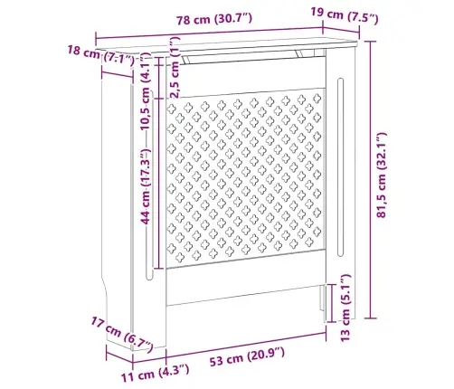 Mdf Radiaatorikate, Must, 78 Cm