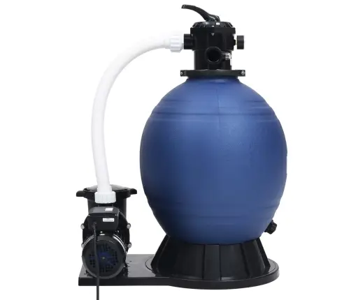 Smilšu Filtrs Ar 7 Pozīciju Vārstu, 1000 W Sūknis, Zils, Melns Vidaxl